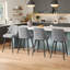 26'' Counter Modern Upholstered Swivel Bar Stools With Metal Frame & Footrest (Set Of 2)-Linen Grey