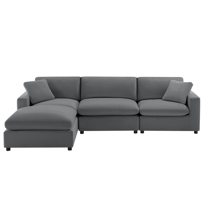 Vinessa Modular Sectional - 4-Piece XL Chofa, Charcoal Performance Polyester