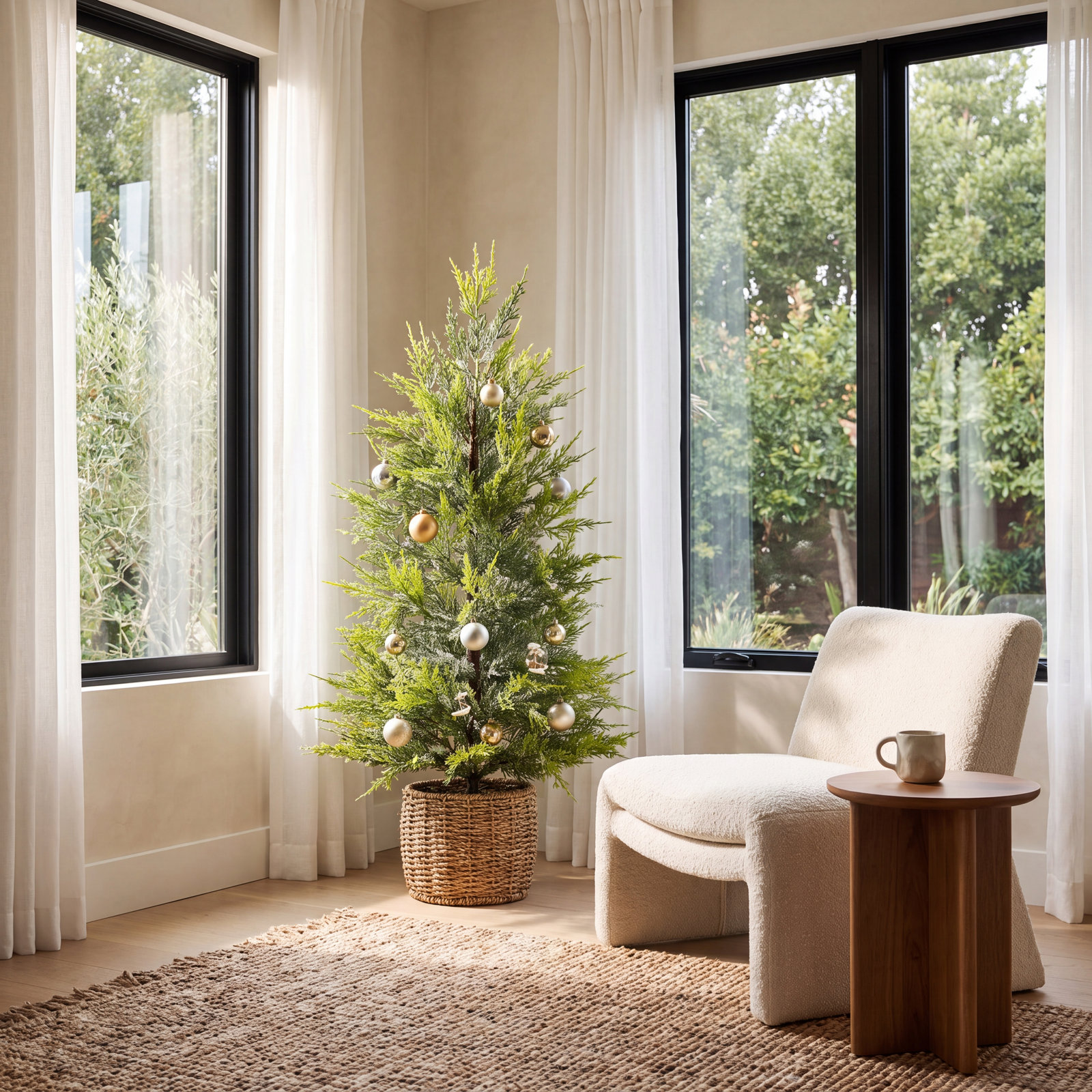 White 2.7' Pre-Lit Cypress Christmas Tree