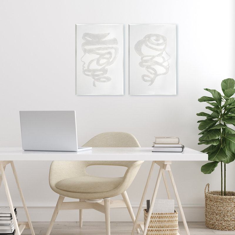 Ensemble de 2 plaques murales en spirale minimaliste, design par Vanna Lam, H 19 po x l 26 po