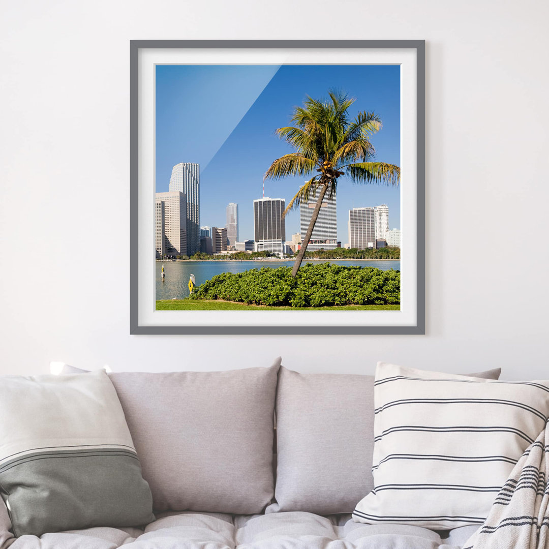 Gerahmtes Poster Miami Beach Skyline