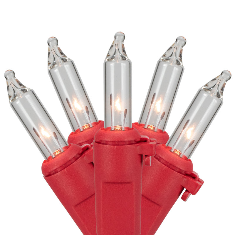 100ct Mini Valentine's Day Light Set 20ft Wire, Clear, Red