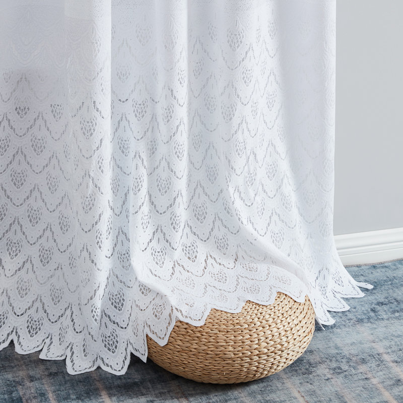 Tillie Semi Sheer Pair, White, 54" W x 96" L
