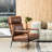 Mid-Century Modern Leatherette Armchair With High Back And Padded Arms-1088841216