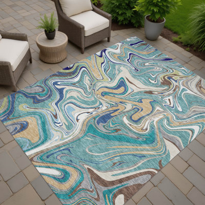 Tapis abstrait intérieur / extérieur lavable à la machine Jourdan ACN2395