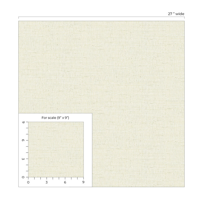 Rouleau de papier peint embossé 3D L 27 pi x l 27 po Chariyah, Tissage crème