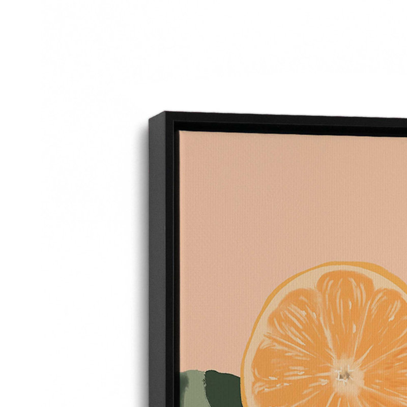«Summer Papayas And Citrus» par Garima Dhawan, reproduction d'art, H 32 po x l 24 po, Noir