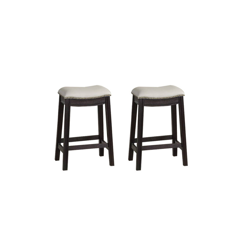 Ensemble de tabourets rembourrés en polyuréthane, Noir, Gris, Tabouret de comptoir (siège d'une hauteur de 24 p
