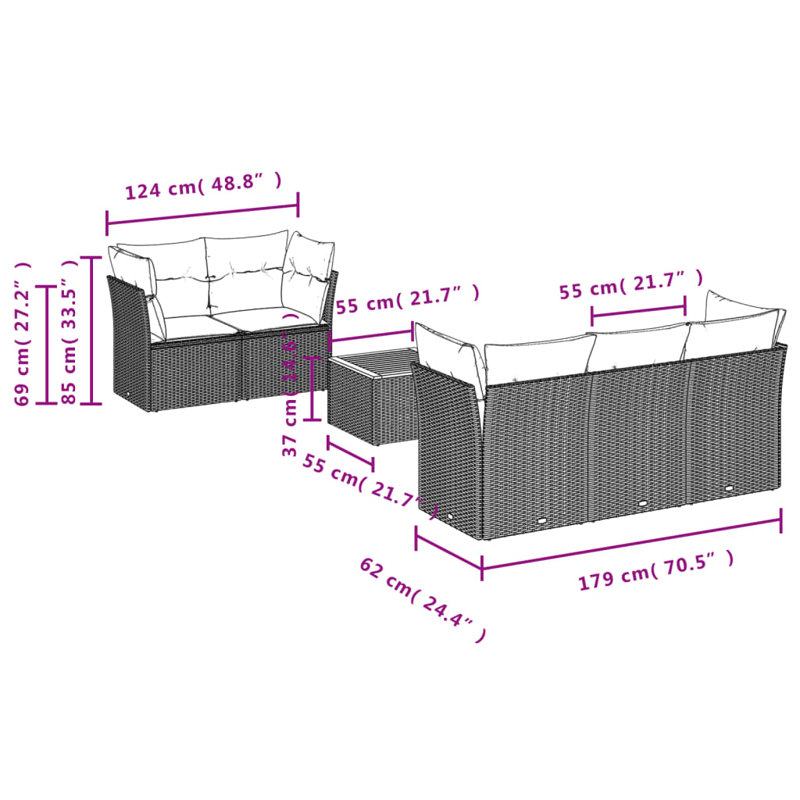 Ensemble de canapé de jardin Vidaxl