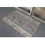 Tapis de porte turc rétro tissé à la main dans des motifs géométriques bleus et beiges pour un décor de style bohème