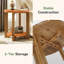 Table de bout ronde en bois massif, table d'appoint ronde à 2 niveaux avec tablette de rangement-118536305