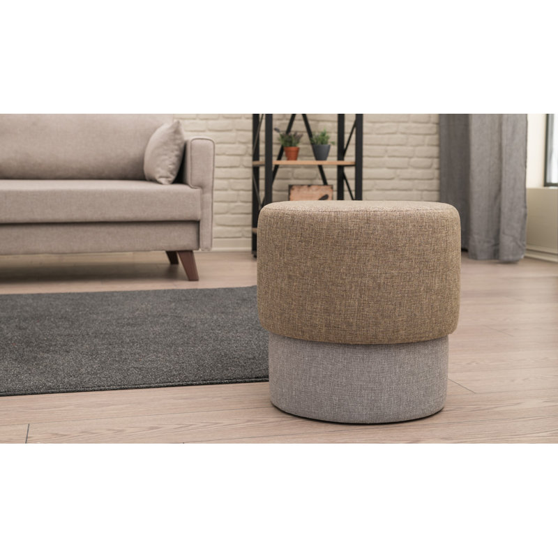 Repose-pieds Karolinka, Mélange de polyester brun / gris
