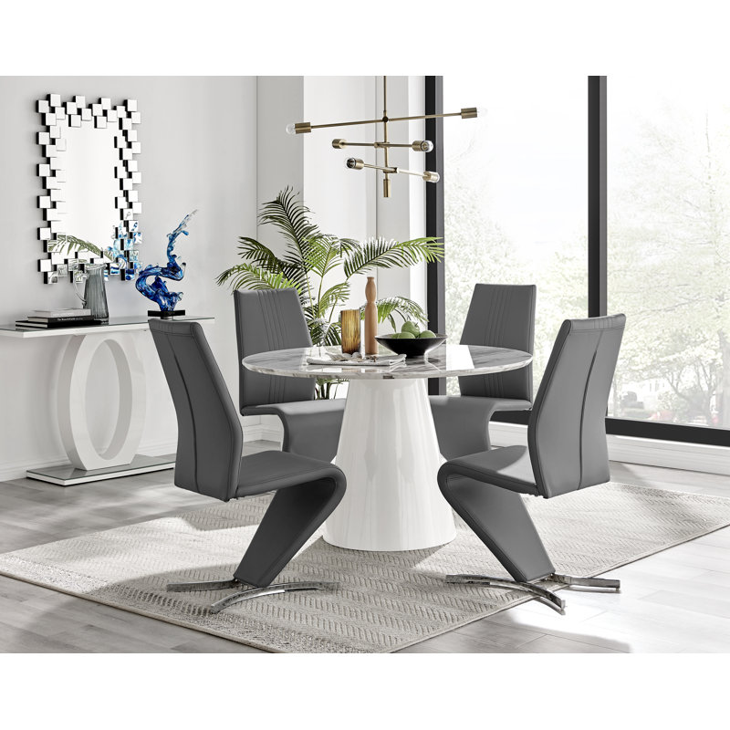 Eubanks 4 - Person Dining Set, Grey
