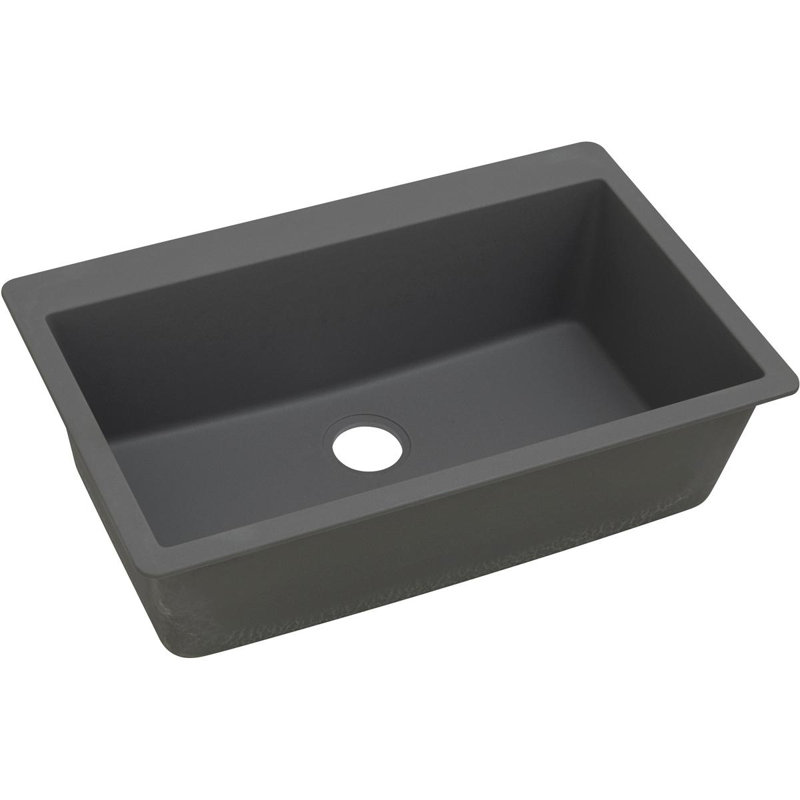 Évier de cuisine à montage sur plan Quartz Classic 33 po x 20-7 / 8 po x 9-7 / 16 po, Gris crépuscule