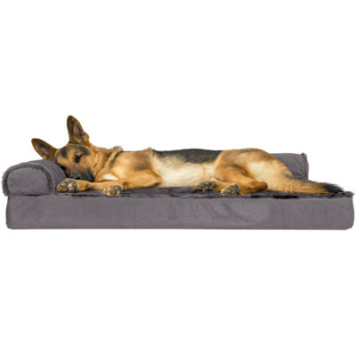  Plush & Velvet Deluxe L-Chaise Orthopedic Pet Bed