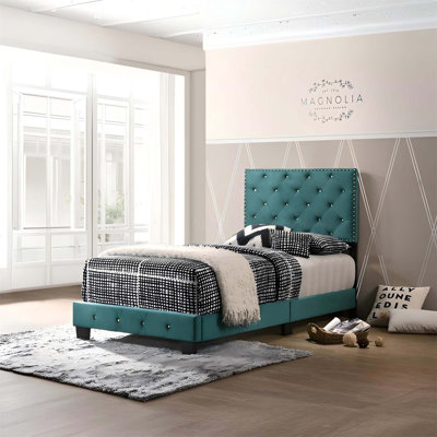 Charming Green Bed With Spacious Storage And Sturdy Construction For Restful Sleep And Enhanced Decor