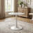 Modern Marble-Texture Round Table, Pedestal Base Coffee Table and Dining Table for 2–4 People, Suitable for Living Rooms, Apartments, and Cafés-221508032-221508033