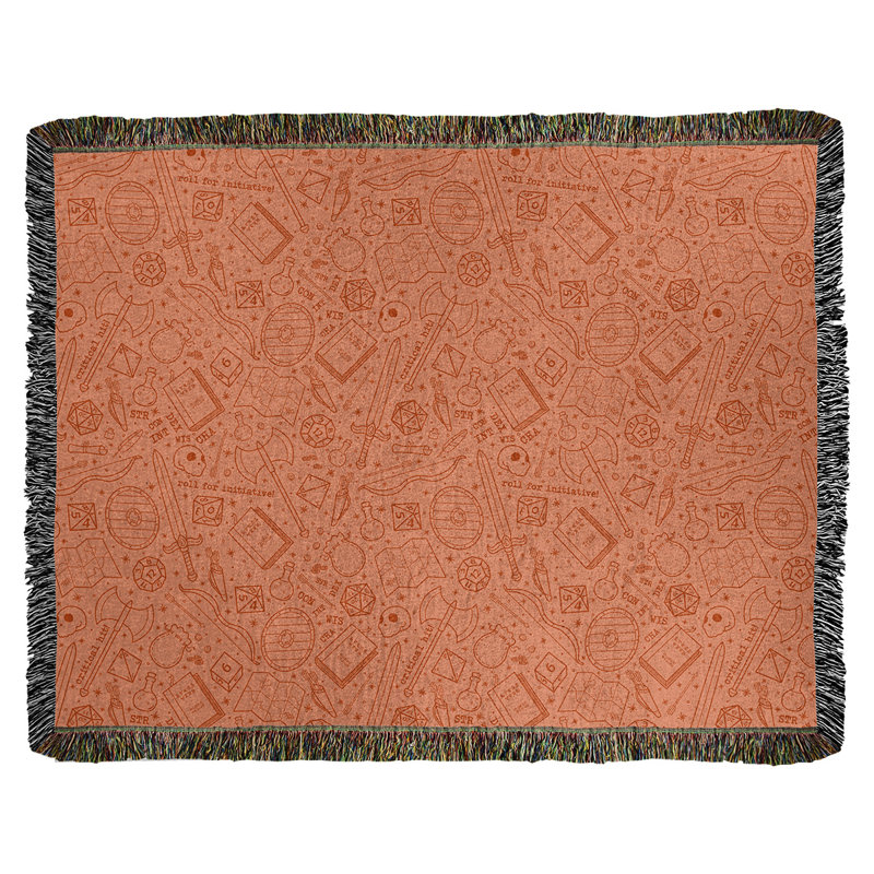 Couverture en coton tissé Katelyn Elizabeth, l 37 po x L 52 po, Orange clair