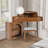 Modern Corner Makeup Vanity Table With Mirror And Stool