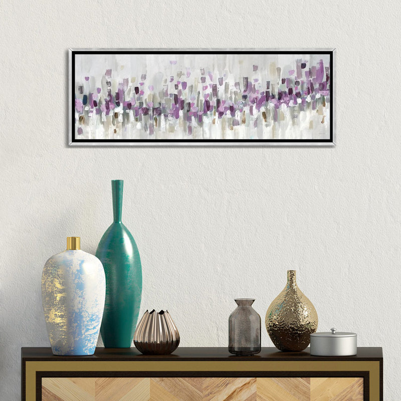 Bleu Staccato - mauve 6 pièces, Encadrement argenté, H 30,48 cm x l 91,44 cm