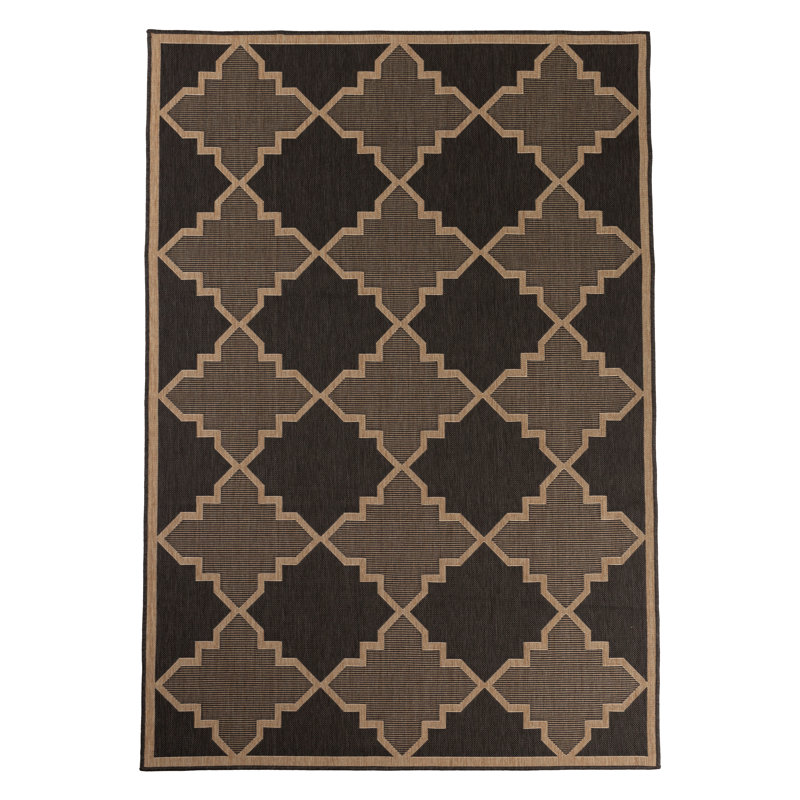 Alberich Geometric Indoor / Outdoor Rug, Rectangle 2' x 3'
