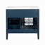 Armoire de salle de bain 35,6 ", seulement armoire, bleu-125847725