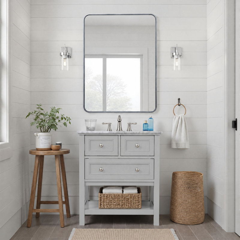 Ensemble de meuble-lavabo simple 30 po Bonsai, gris