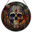 Panneau de vitrail 12 "H Skull Art
