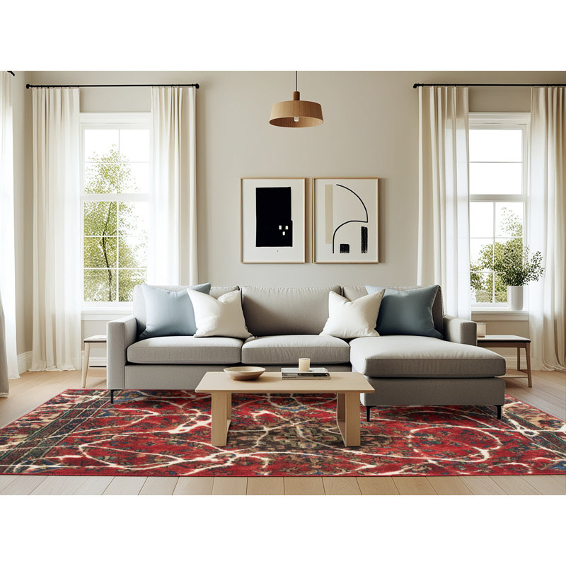Tapis abstrait moderne 1244, Rectangle 6 pi x 9 pi