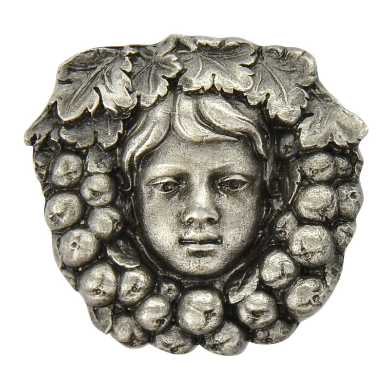 Poignée fantaisie toscane 1,375 po, Étain antique