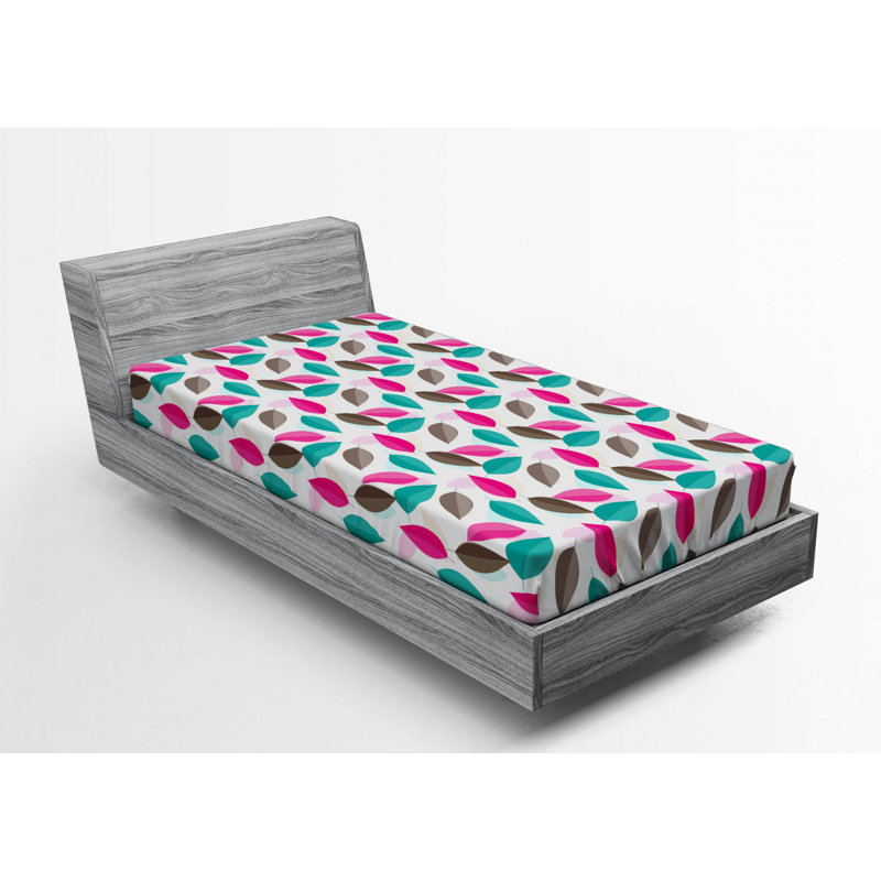 Microfiber Floral Fitted Sheet, Twin Fitted Sheet