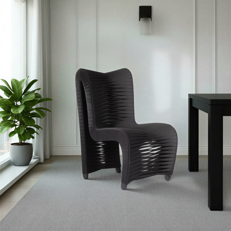 Seat Belt Dining Chair High Back Black