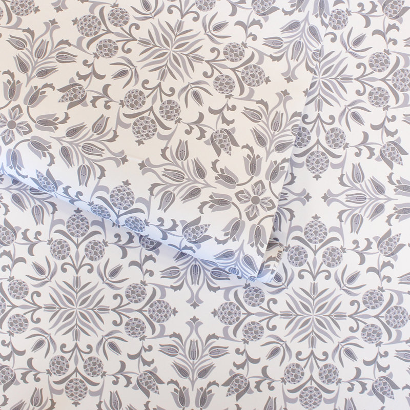 Papier peint adhésif à carreaux ornementaux, Gris Sterling