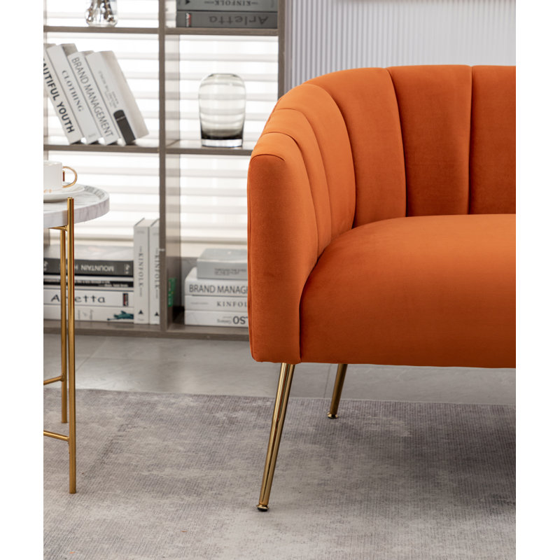 Mariantonietta 51'' Velvet Loveseat, Orange 