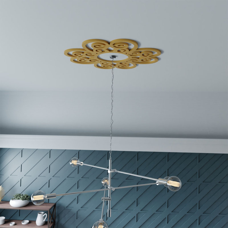 Médaillon de plafond architectural en PVC de qualité architecturale Cohen 30 po x P 10 1/4 po x P 1 po, Or
