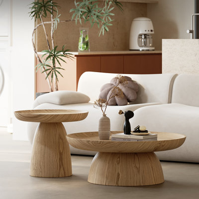 Modern style wooden round coffee table