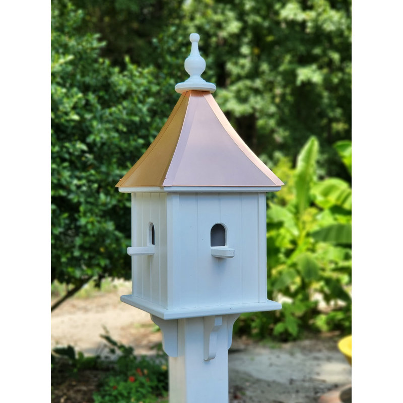 Maison d'oiseaux à toit en cuivre, résistante aux intempéries, avec 4 compartiments gigognes
