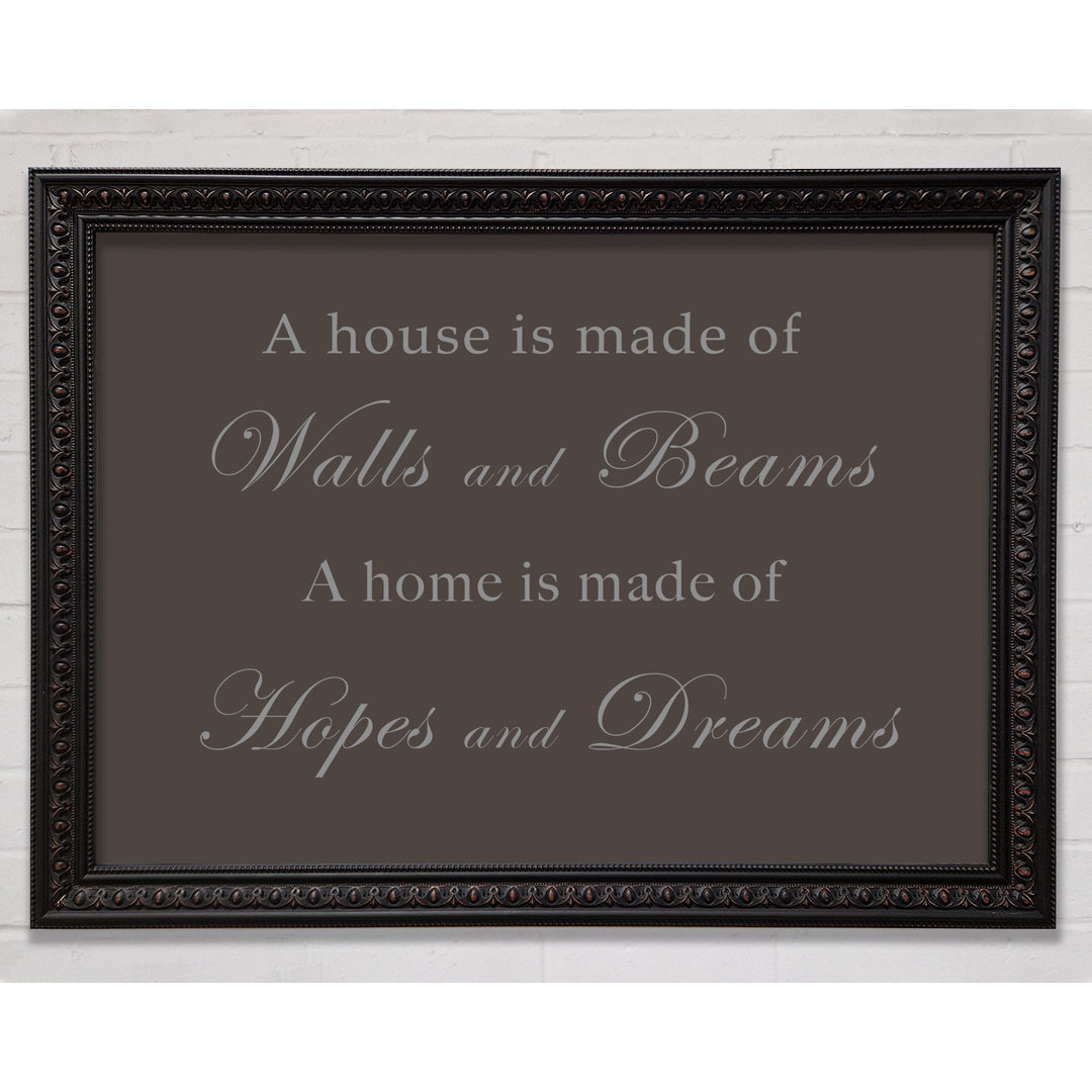 Home Quote Walls N Beams Hopes N Dreams Silver - Print