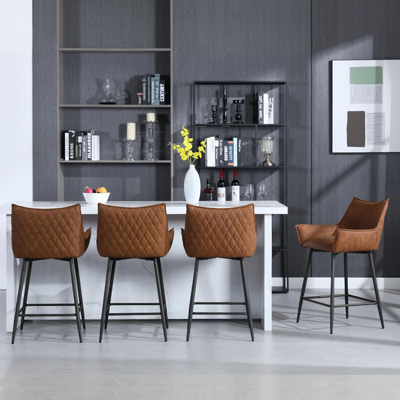 Anjum Upholstered Counter Stool, Brown
