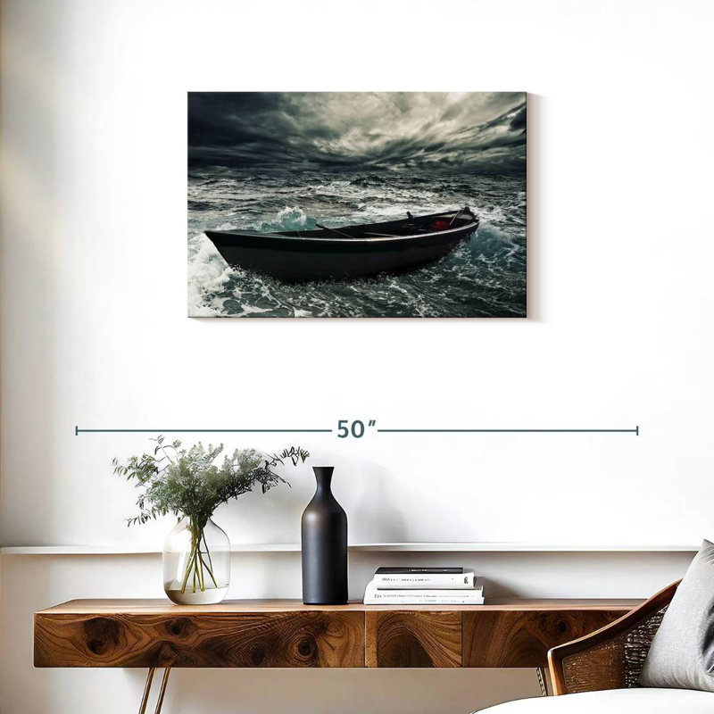 Bateau Alvord en mer agitée, H 20 po x l 30 po