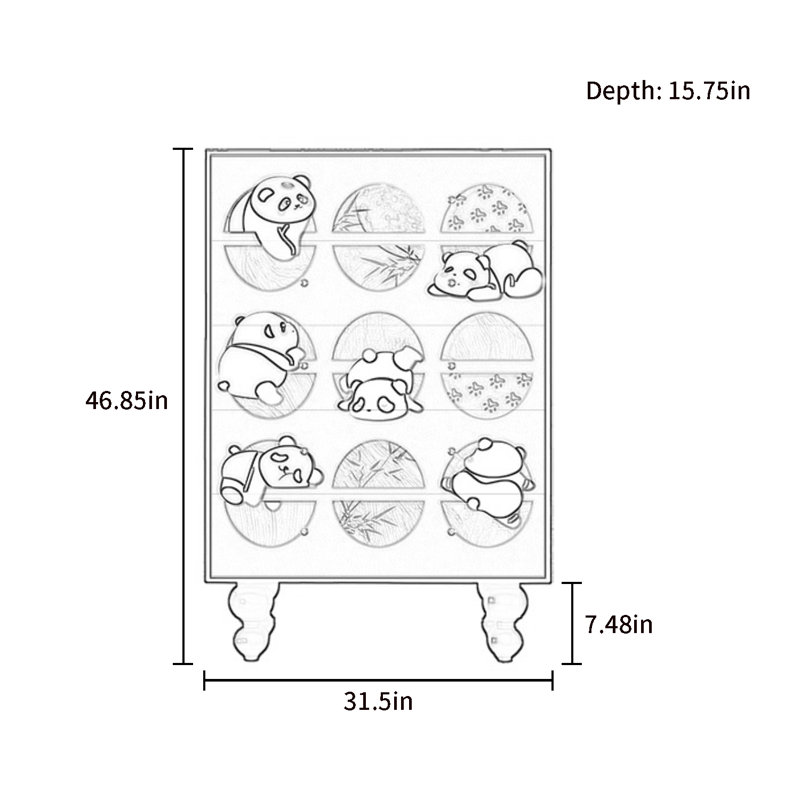 Commode de rangement en bois à cinq tiroirs