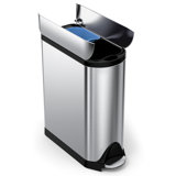 simplehuman 40 Liter / 10.6 Gallon Dual Compartment Butterfly Lid Kitchen Recycling Step Trash Can