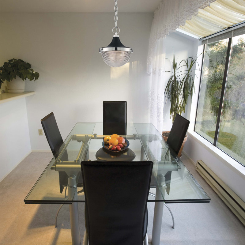 Luminaire suspendu unique à 1 lumière Layla, Nickel poli, H 11,38 po x l 10 po x P 10 po