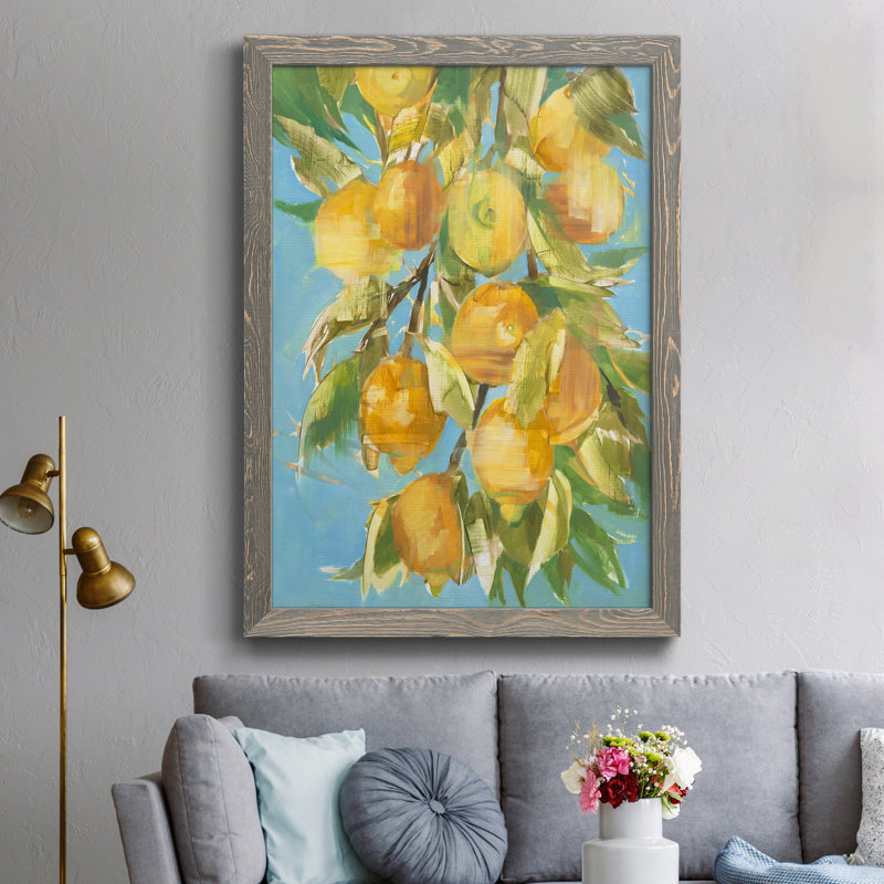 «Lovely Lemon» - reproduction de cadre photo sur papier, H 31 po x l 44 po x P 1 po, Papier gris