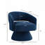 Fauteuil demi-tonneau pivotant rembourré en velours-1832133548