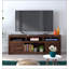 Meuble télé 72 po pour téléviseur de 85 po ou moins, aucun assemblage requis, finition whisky