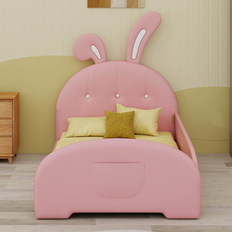 Luxury Leather Upholstered  Princess Bed Frame, Pink
