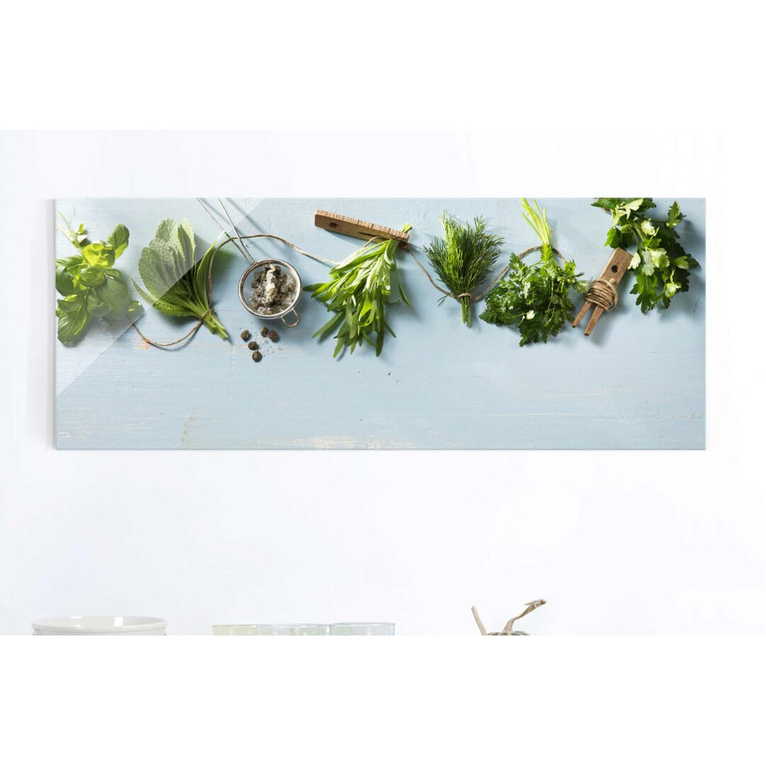 Glasbild Bundled Herbs