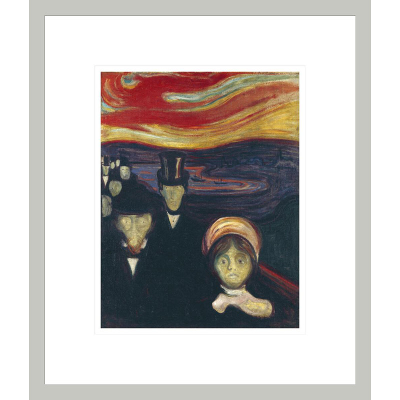 Anxiété par Edvard Munch - impression giclée encadrée, 16.07" H x 13.75" W