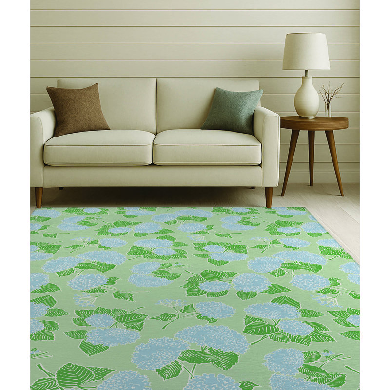 Tapis décoratif Hydrangea, Rectangle 5 pi x 7 pi